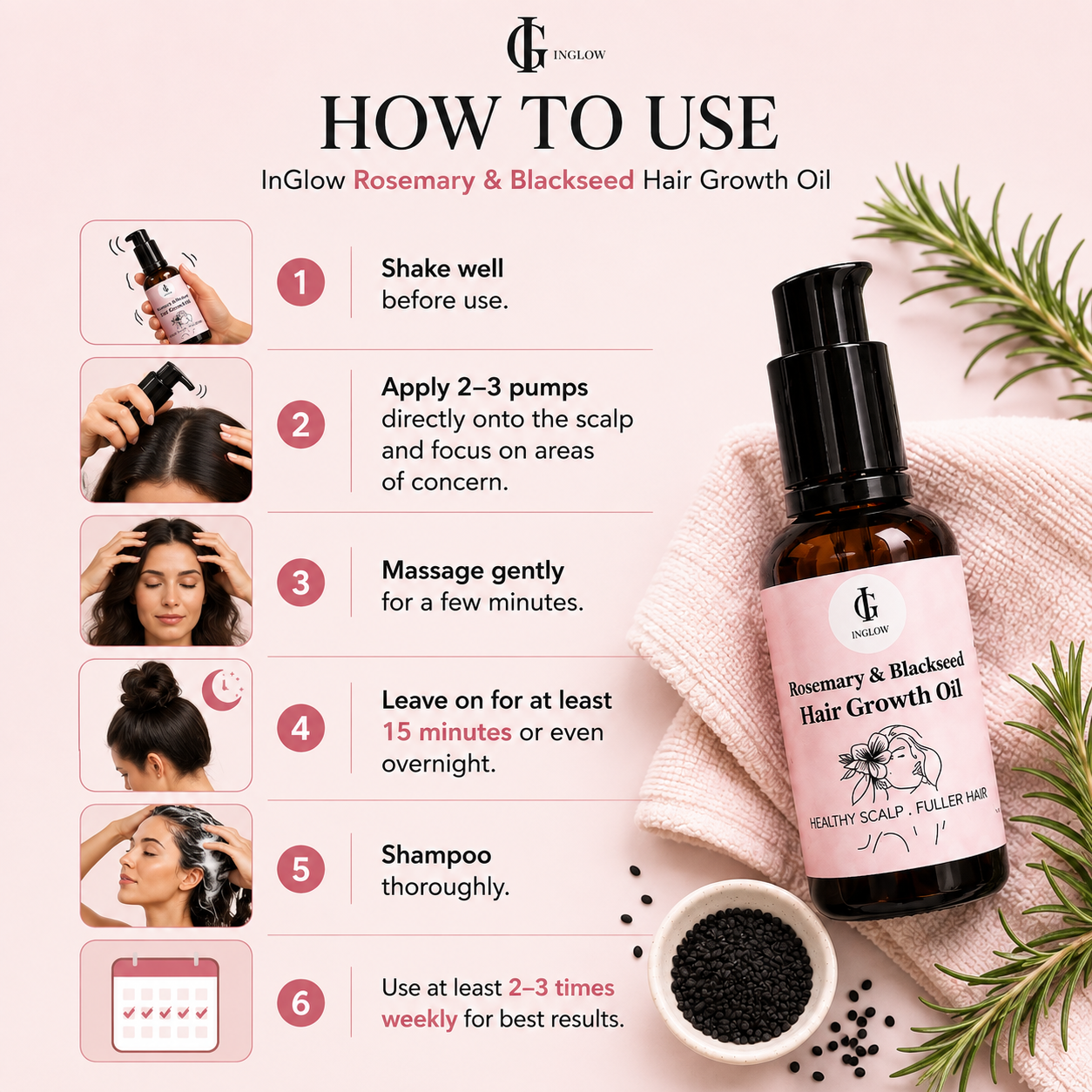 InGlow Rosemary & Blackseed Hair Growth Oil