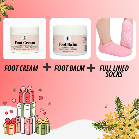 Full Lined Socks , Foot Cream & Dry Heel Balm