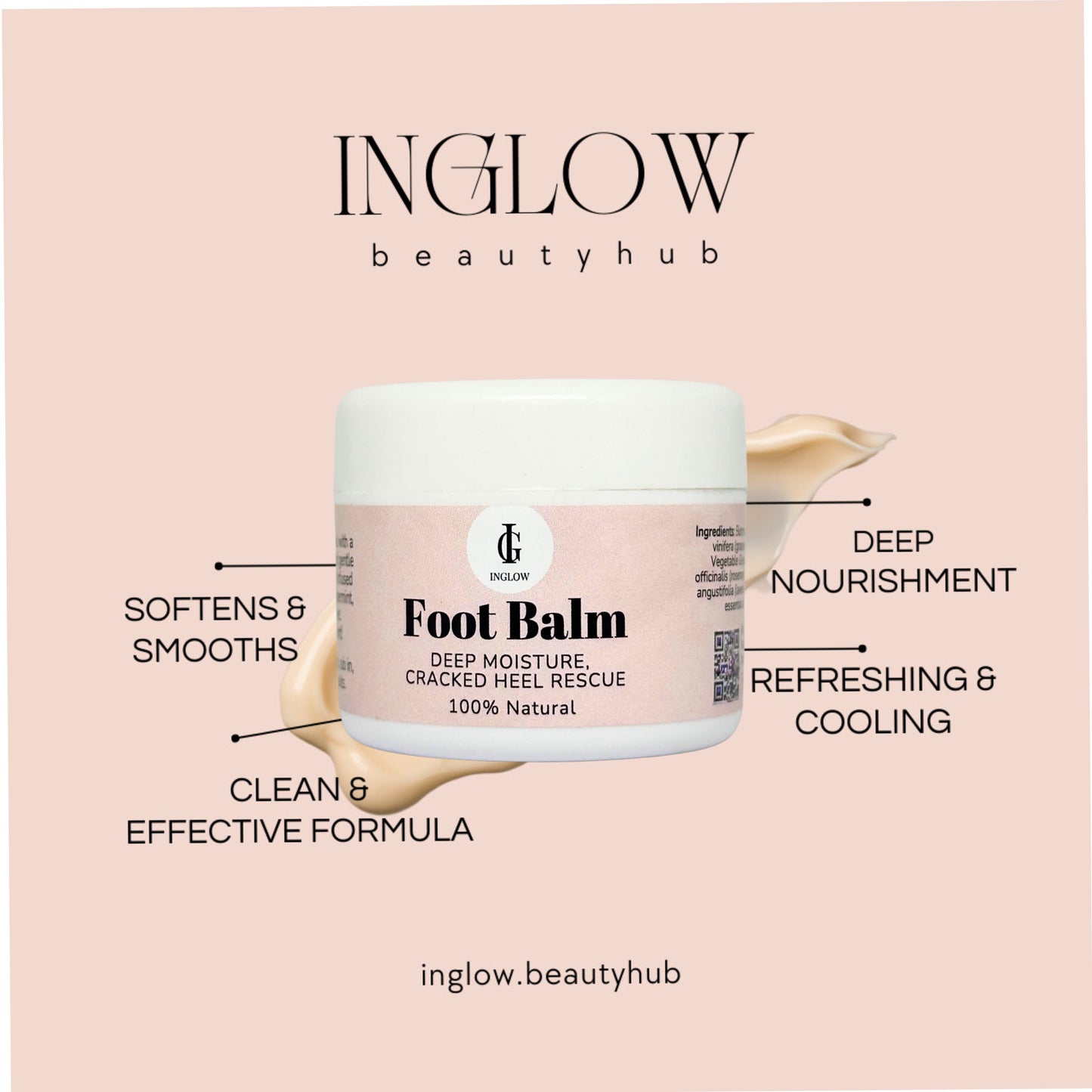 4pcs Essential Foot Care- Balm, Cream, Socks & Nanoglow File