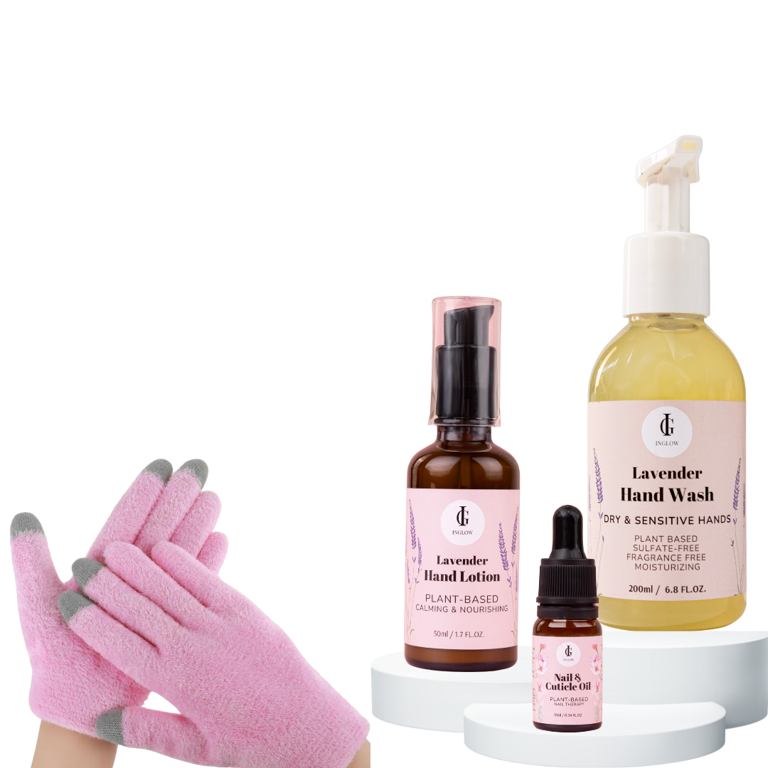 4 Pcs Hand Care &amp; Gel Lined Gloves