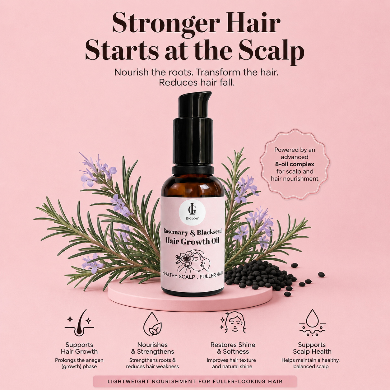 InGlow Rosemary &amp; Blackseed Hair Growth Oil
